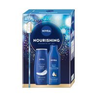 Nivea Nourishing Zestaw kosmetyków Pielęgnujący żel pod prysznic, 250 ml + Odżywcze mleczko do ciała, 250 ml