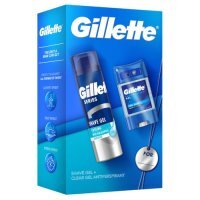 Gillette Zestaw Chłodzący żel do golenia z eukaliptusem, 200 ml + Antyperspirant w żelu Cool Wave 48h, 70 ml