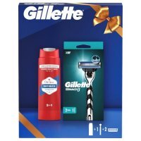 Gillette Mach3 Zestaw Maszynka do golenia dla mężczyzn + Wymienne ostrza, 2 szt. + Old Spice Whitewater Żel 3w1 dla mężczyzn ciało, włosy, twarz, 250 ml