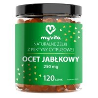 MyVita Ocet jabłkowy 250 mg Naturalne żelki z pektyny cytrusowej, 120 szt.