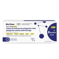 BioTeke Test Combo 5w1 Zestaw do testowania antygenów wielu patogenów układu oddechowego COVID + GRYPA A/B + RSV + ADV, 1 szt.