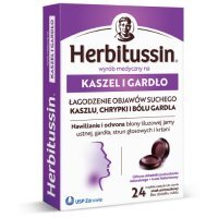 Herbitussin Na kaszel i gardło, 24 pastylki do ssania