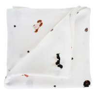 Lullalove Muślinowa pieluszka/myjka pieski 40x40 cm, 1 szt.