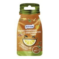 DOSFARM Drażetki odświeżające o smaku mandarynki i mięty z witaminą C, 15 g