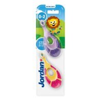 Jordan Step by Step Miękka szczoteczka do zębów dla dzieci 0-2 lata, 2 szt.