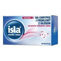 Isla Medic Voice Na chrypkę i problemy z głosem smak wiśniowy, 50 past. do ssania