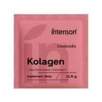 Intenson Kolagen + witamina C + kwas hialuronowy o smaku truskawkowym, 11,5 g