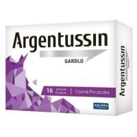 ARGENTUSSIN Gardło czarna porzeczka, 16 pastylek do ssania KRÓTKA DATA 30.04.2026