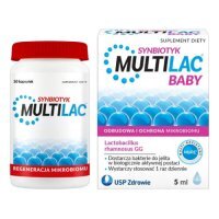 Zestaw Multilac, 50 kaps. + Multilac Baby krople, 5 ml