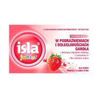 Isla Junior Pastylki do ssania dla dzieci o smaku truskawkowym, 50 szt.