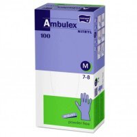 Ambulex Nitryl Rękawice jednorazowe nitrylowe bezpudrowe fioletowe rozmiar M, 100 szt.