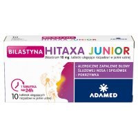 Bilastyna Hitaxa Junior 10 mg, 10 tabletek ulegających rozpadowi w jamie ustnej