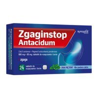 Zgaginstop Antacidum, 680 mg + 80 mg, 24 tabletek do rozgryzania i żucia