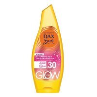 DAX SUN Rozświetlająca olejkowa emulsja ze złotymi drobinkami SPF30, 175ml KRÓTKA DATA 30.04.2026