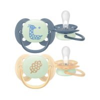 AVENT Ultra Soft Ortodontyczny smoczek 6-18m świecący w nocy SCF094/03, 2 szt.