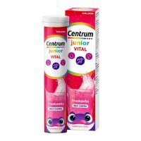 Centrum Vital Junior dla dzieci 4+ smak truskawkowy bez cukru, 20 tabl. musujących