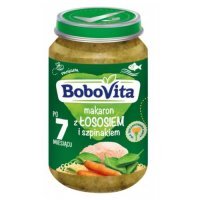 BoboVita Makaron z łososiem i szpinakiem po 7 miesiącu, 190 g