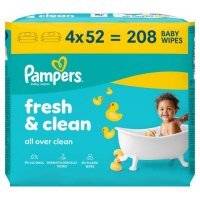 Pampers Fresh Clean Chusteczki nawilżane, 4 x 52 szt.