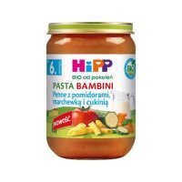 HiPP BIO Pasta Bambini Penne z pomidorami, marchewką i cukinią po 6. miesiącu, 190 g