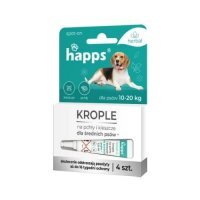 HAPPS Herbal Krople na pchły i kleszcze dla średnich psów (10-20kg), 4x4szt.