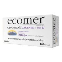 Ecomer Odporność Czosnek + Witamina D 1000 j.m., 60kaps. KRÓTKA DATA 30.06.2026