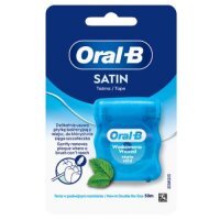 Oral-B Satin Tape Woskowana nić dentystyczna, usuwa płytkę bakteryjną, 2x 50 m