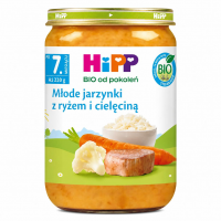 HiPP Młode jarzynki z ryżem i cielęciną BIO, 220 g