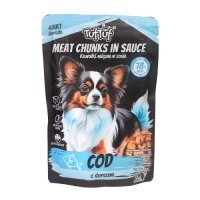 TufTuf Mokra karma dla psa Kawałki mięsne w sosie z dorszem (dorosły), 100 g