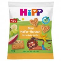 HiPP Serduszka owsiane Maślane ciasteczka wanilia, 40 g