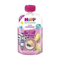 HiPP BIO Good Morning Mus owocowy jabłka jagody banany z musli i jogurtem po 1. roku, 120 g