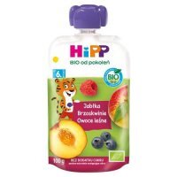 HiPP BIO Mus owocowy jabłka brzoskwinie owoce leśne po 6. miesiącu, 100 g