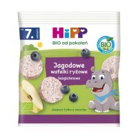 HiPP BIO Jagodowe wafelki ryżowe bezglutenowe po 7. miesiącu, 30 g