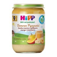 HiPP BIO Domowe pyszności Kaszka manna z jabłkami mango i morelami po 9. miesiącu, 190 g