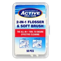 Beauty Formulas Active Oral Care Nitka dentystyczna i miękka szczoteczka 2w1