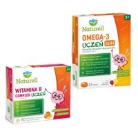 Zestaw Naturell Witamina B Complex Uczeń, 60 tabl. + Naturell Omega-3 Uczeń żelki, 27 szt.