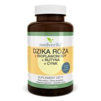 Medverita Dzika róża + Bioflawonoidy + Rutyna + Cynk, 120 kaps.