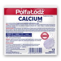 CALCIUM POLFA ŁÓDŹ 12 tabletek musujących w folii