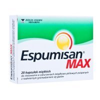 ESPUMISAN MAX 20 kapsułek, simetikon, wzdęcia