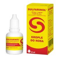 Sulfarinol Krople do nosa, 20 ml - lek na katar o działaniu obkurczającym śluzówkę nosa