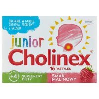 CHOLINEX JUNIOR 16 pastylek do ssania o smaku malinowym