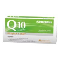 Pharmasis Q10 Sensitive Dziąsła i zęby smak pomarańczowy, 30 tabl. do ssania