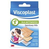 VISCOPLAST SPORT SPORTOWY MIX Plastry opatrunkowe 15 sztuk