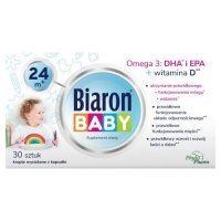 BIARON BABY 24 m+ od 2-go roku życia krople wyciskane z kapsułki 30 sztuk + BIARON C krople 30ml