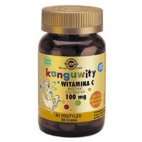 SOLGAR KANGUWITY WITAMINA C 100 mg o smaku pomarańczowym 90 pastylek do ssania