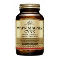 SOLGAR WAPŃ MAGNEZ PLUS CYNK 100 tabletek