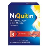 NiQuitin Przezroczysty Plastry transdermalne 7 mg/24 h (36 mg), 7 sztuk