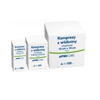 KOMPRESY Z WŁÓKNINY NIEJAŁOWE 4-warstwowe 10 cm x 10 cm 100 sztuk APTEO CARE