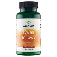 SWANSON KWAS FOLIOWY 800 mcg FOLIC ACID 250 kapsułek