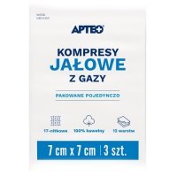 APTEO CARE Kompresy z gazy jałowe 7x7 cm 3 sztuki, na rany