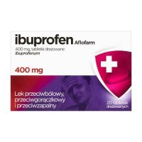 AFLOFARM Ibuprofen 400 mg, 20 tabl. draż.